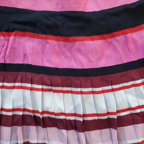 Valentino ! Pleated striped silk-georgette midi skirt (42) - Picture 8 of 15